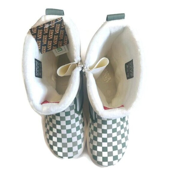 Vans Slip On Snowboot Mens Size 6 Womens 7.5 Vansguard Checks Seagrass Green - Picture 4 of 9